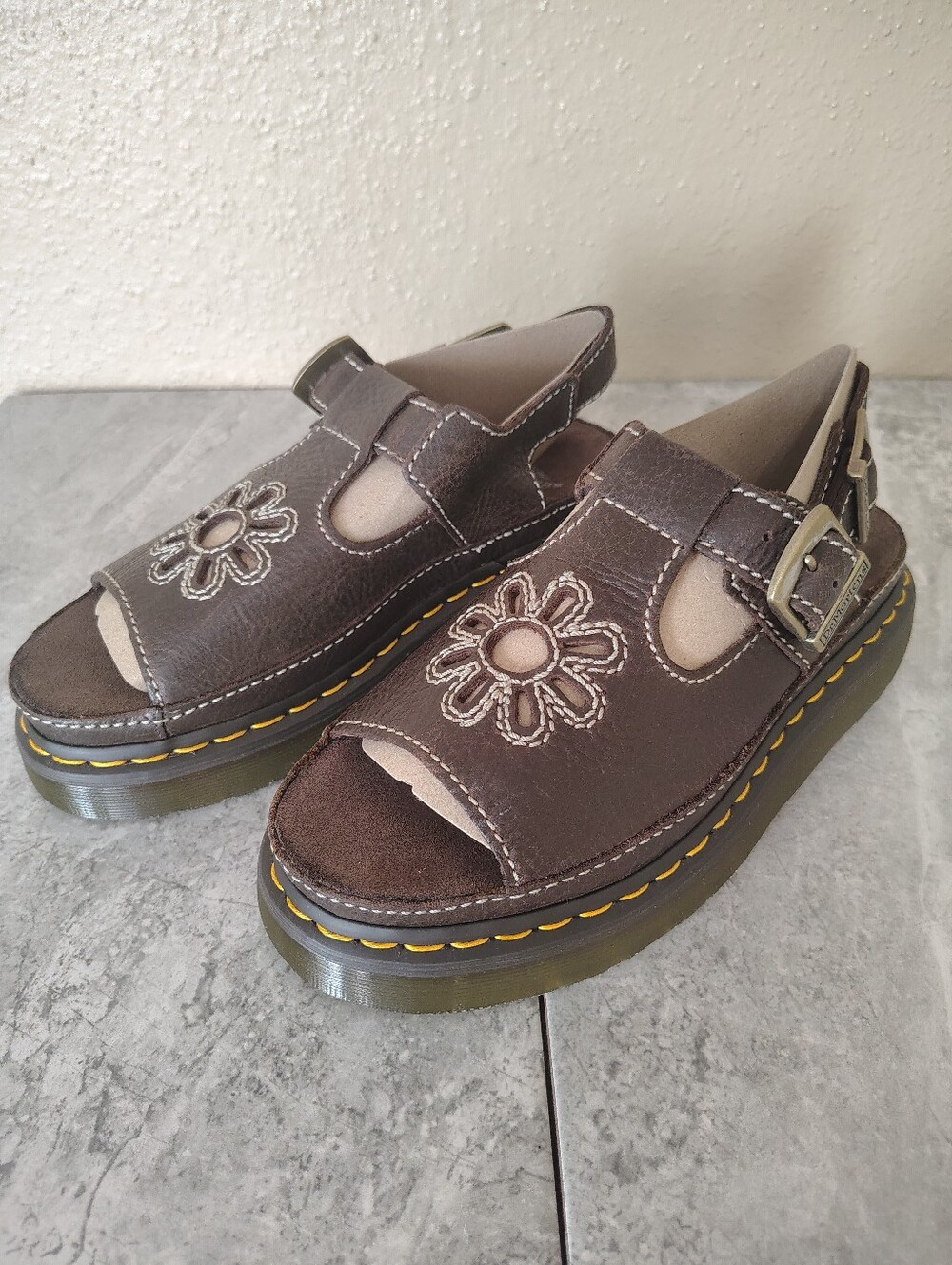 Dr. Martens Dunnet Flower Platform Sandals Y2K Women's Vintage - Picture 4 of 16